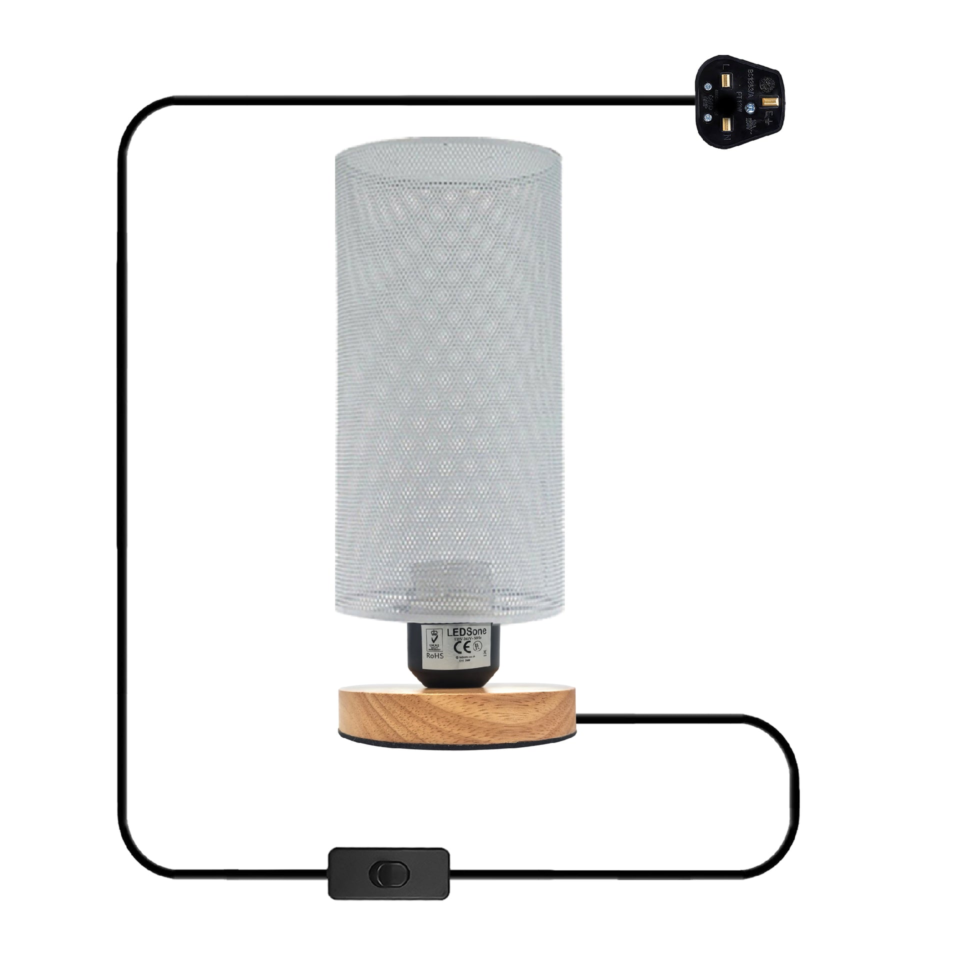 White  Plugin Table Lamp Light