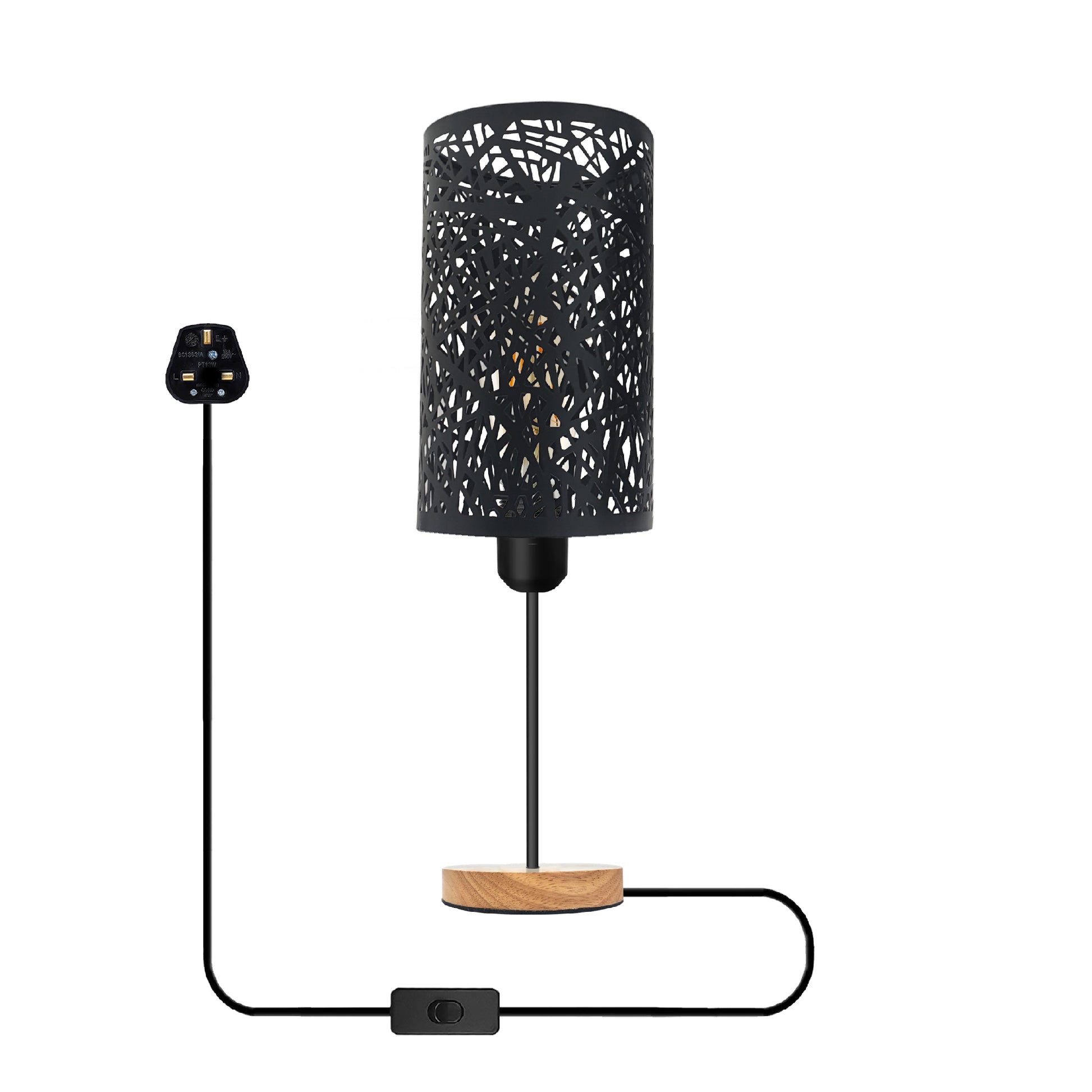 Wooden Base Desk lamp Lighting On/Off Switch light