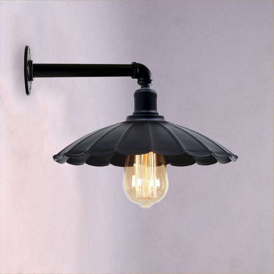 Wandlamp voor waterleiding, wandlamp, binnenlamp, metalen lampenkap, eetkamer, hal, loft, kelder, restaurant