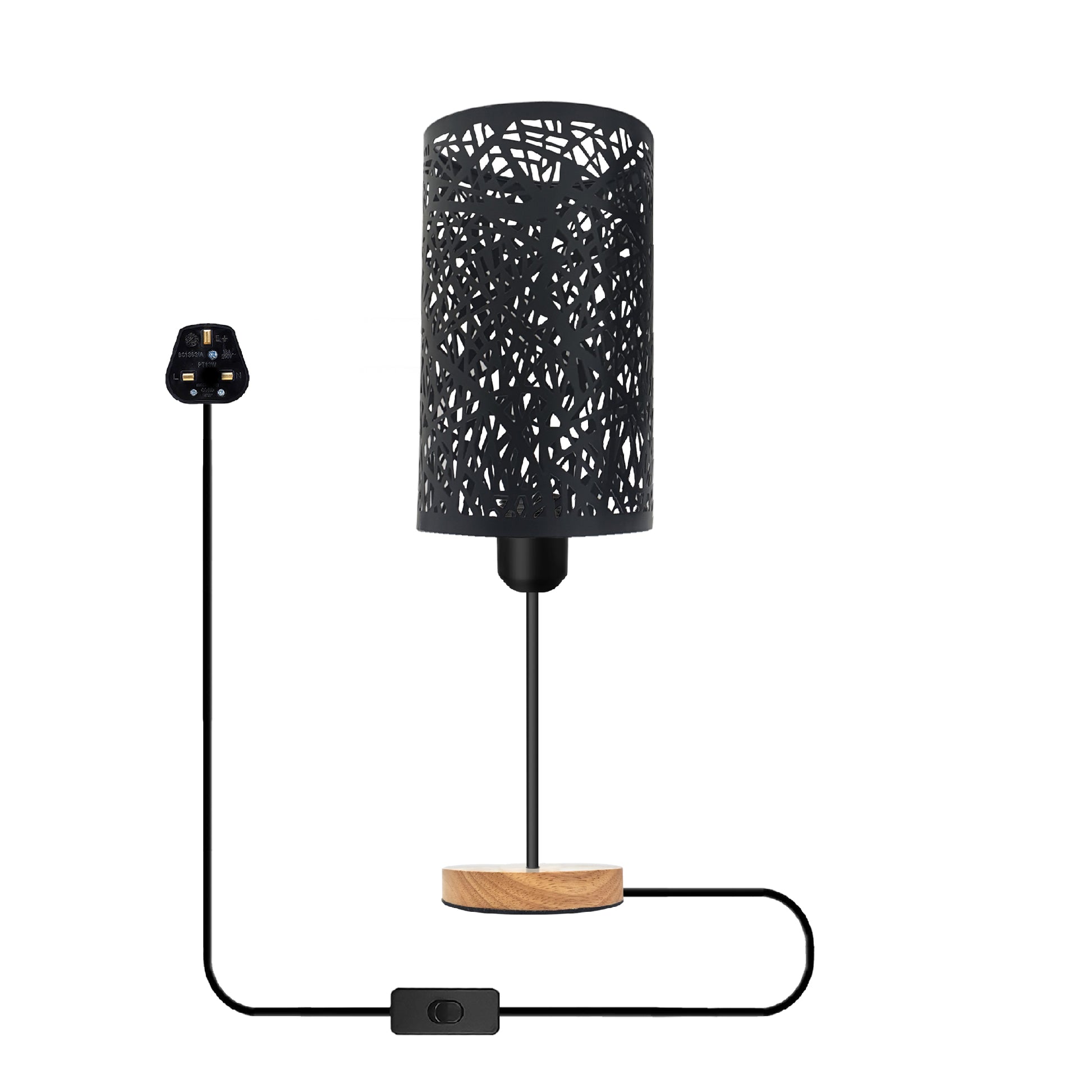 Black Table lamp Light on/Off Plug in Light