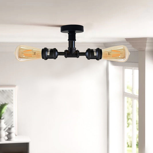 Industriële vintage rustieke steampunk metalen pijp plafond zwarte wandlamp E27~3694