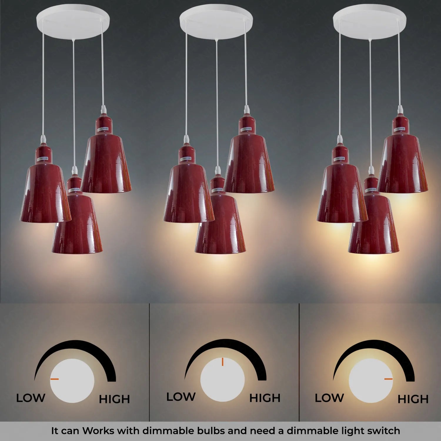 Vintage 3 Way Retro Ceiling Up Kitchen Pendent Light