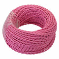 1m/5m/10m 2-aderige gedraaide elektrische kabel perzikkleurige stof~4792