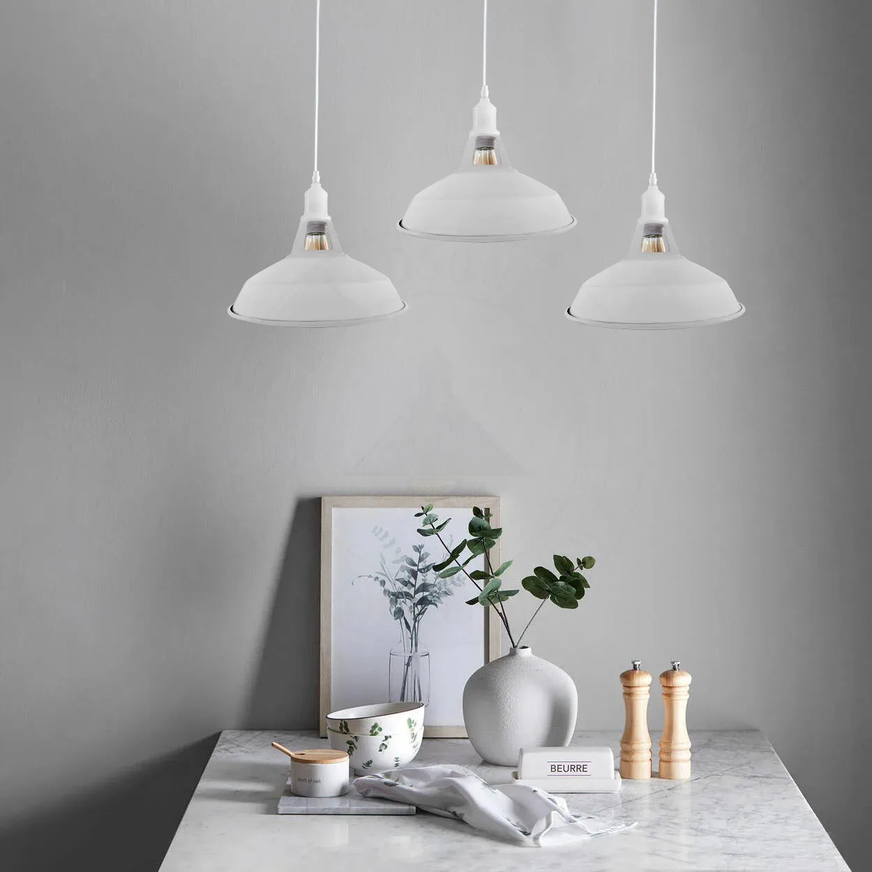 white ceiling pendant light 