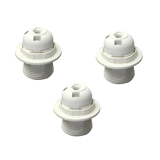 3-pack E27-lamphouder met schroeffitting, witte kunststof lamphouder ~ 4367