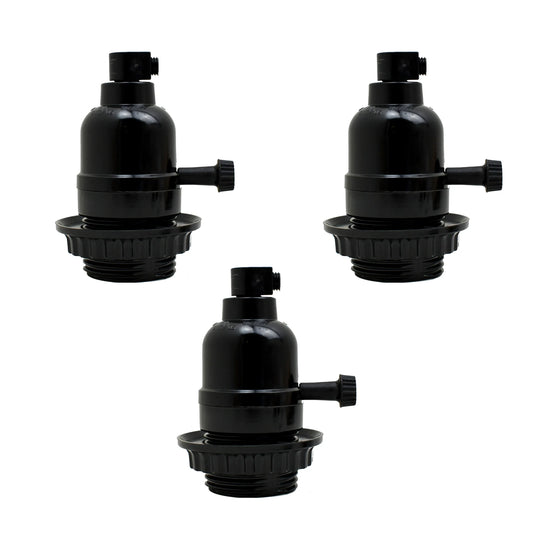 3-pack E27-lamphouder met schroeffitting, witte kunststof lamphouder ~4393