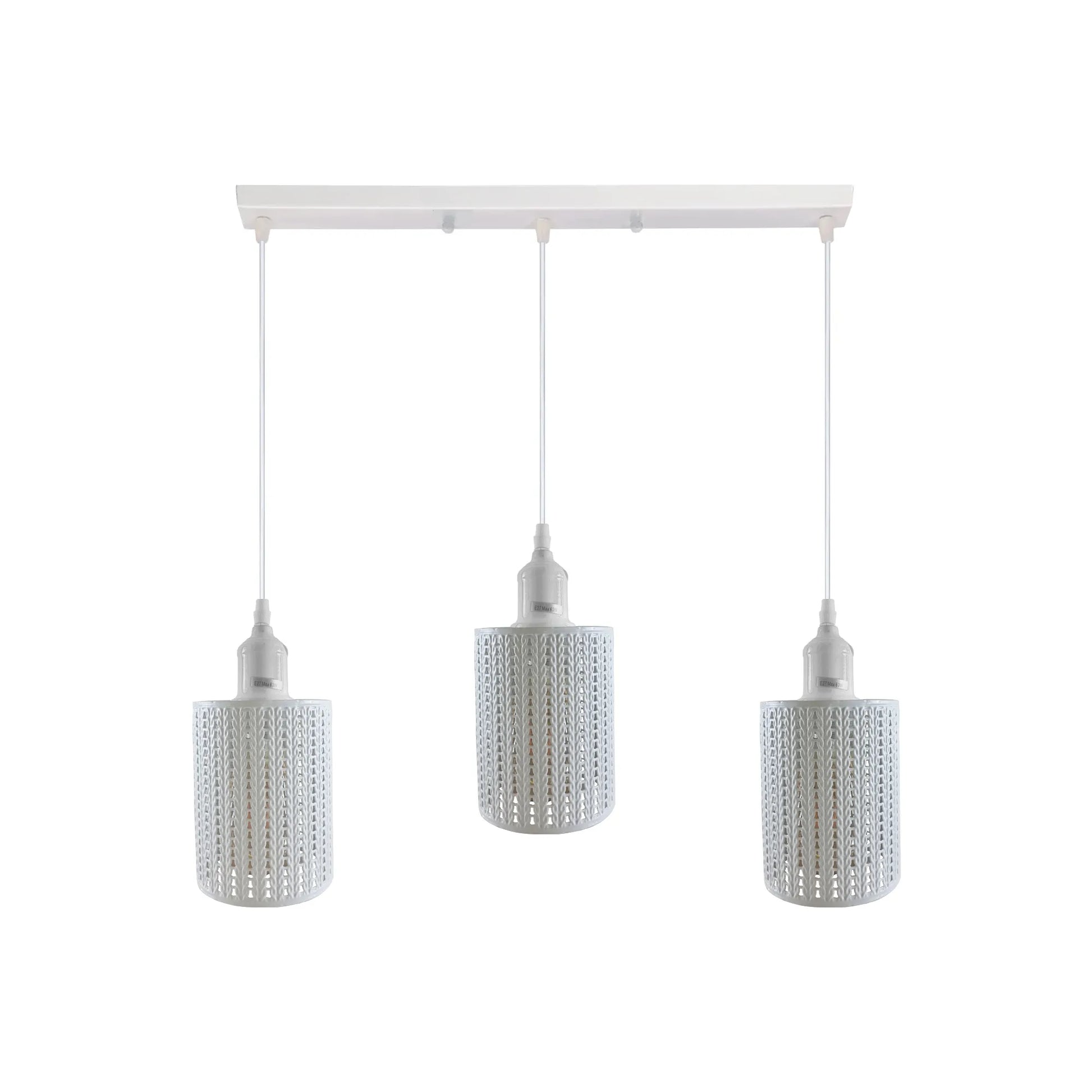 White 3-Light Hanging Pendant Lamp Shades