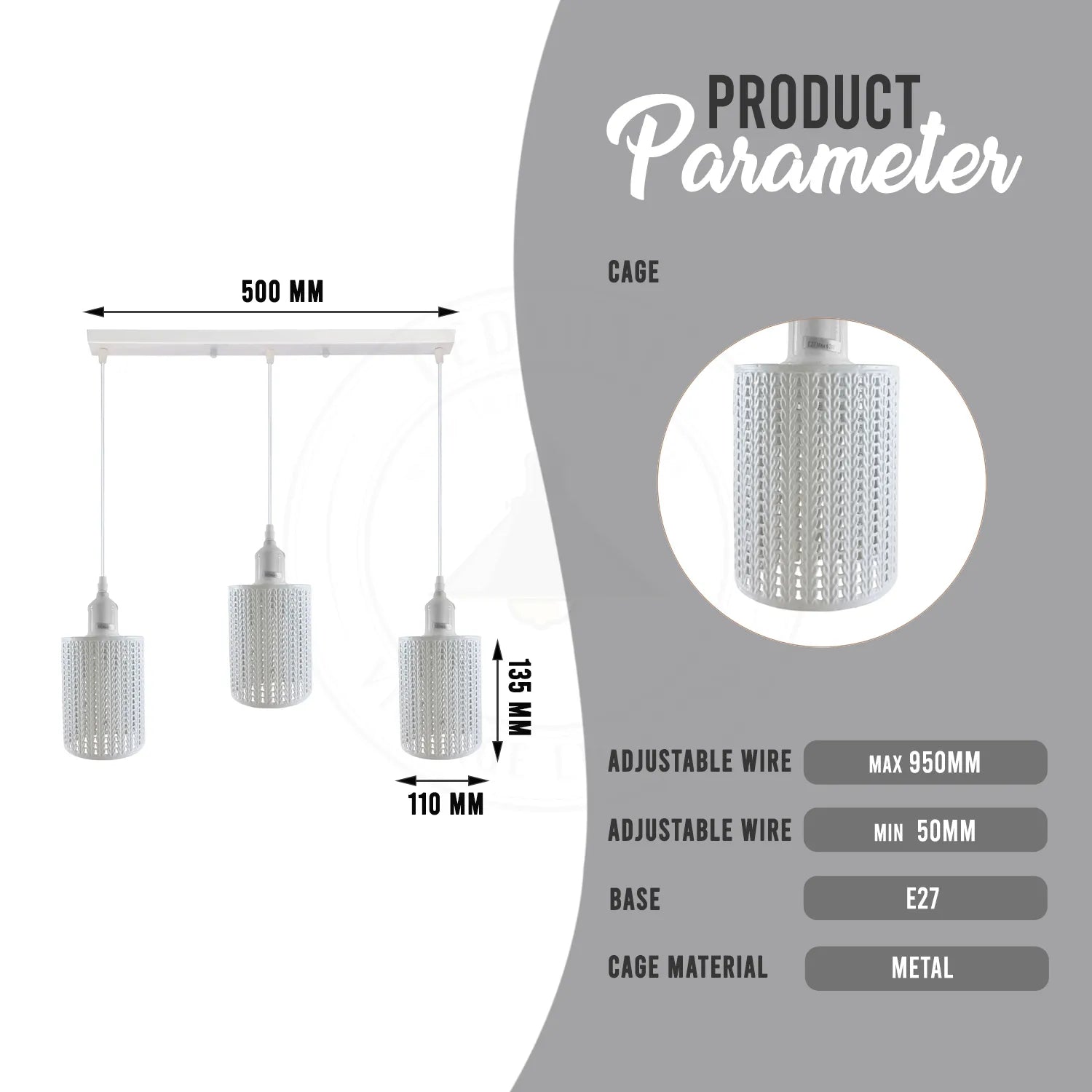 leaner 3-Light Hanging Pendant Lamp Shades