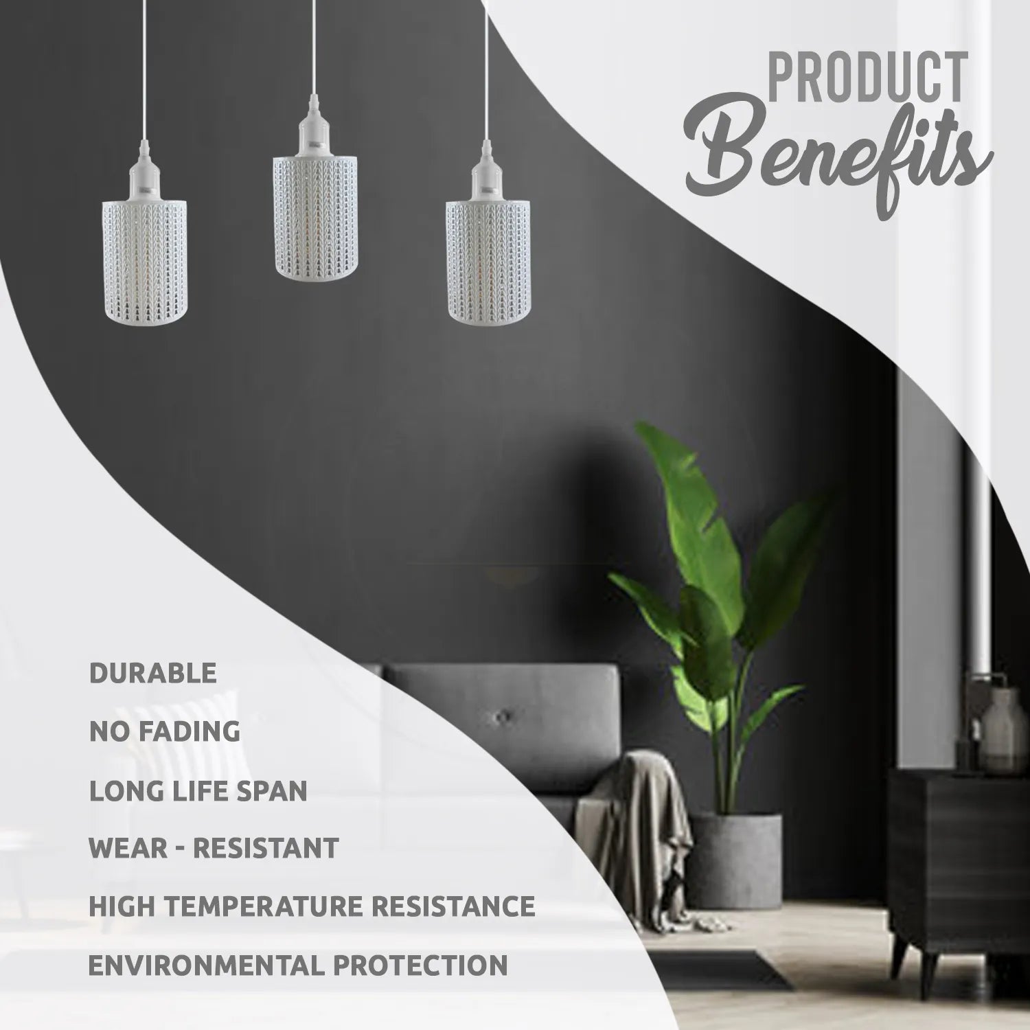 durable 3-Light Hanging Pendant Lamp Shades