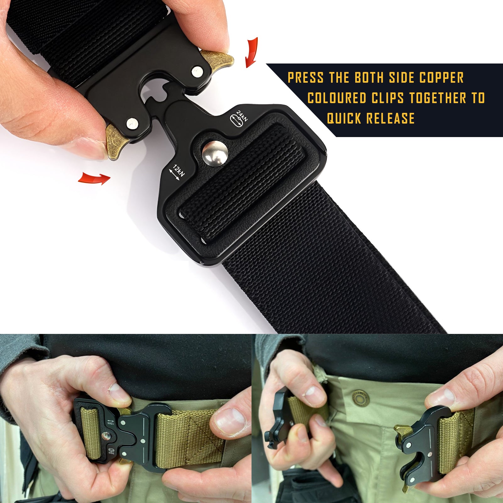 Fabric Trim Men's Belt Adjustable Buckle Fit for Mens