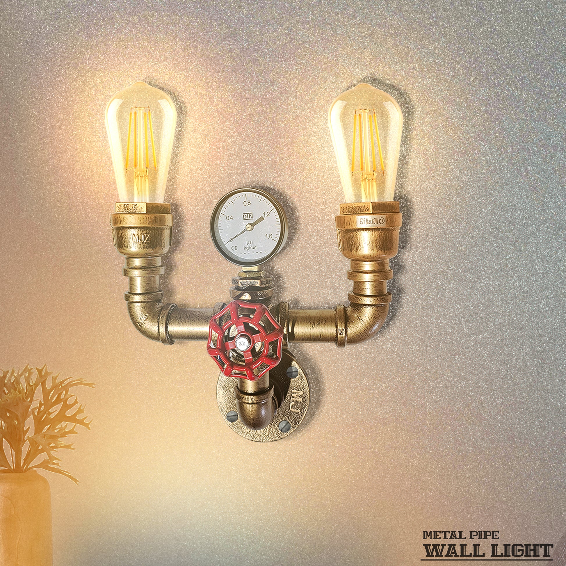 Gold Pipe wall lighting or home