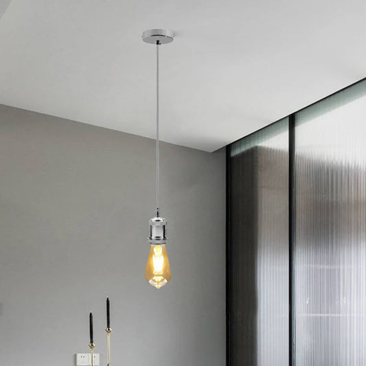 2m E27-lamphouder, hangende hanglampfitting, ronde kabel, E27-voethouder ~ 1727