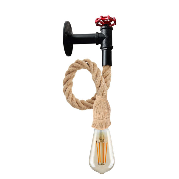 Hanglamp van henneptouw ~5573 – Pijp wandlamp