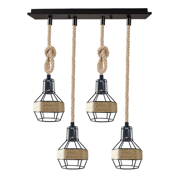 Hennepdesign keukenverlichting voor boven de tafel~5582 – 4-kops rechthoek