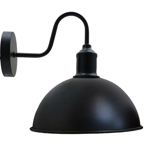 Zwarte koepelvormige metalen wandlamp - 5620