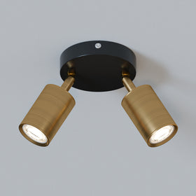 Verstelbare plafondlamp met dubbele kop en draaibare GU10-spot - 5630