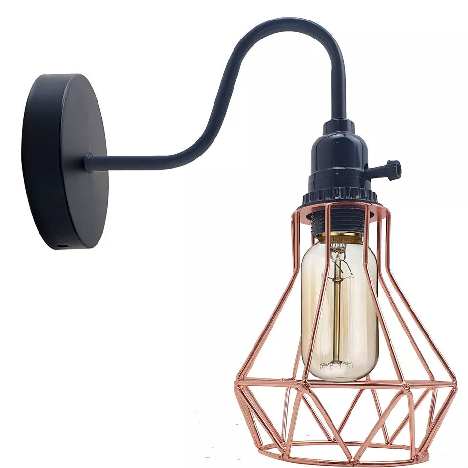wall-mounted industrial-style sconce lamp