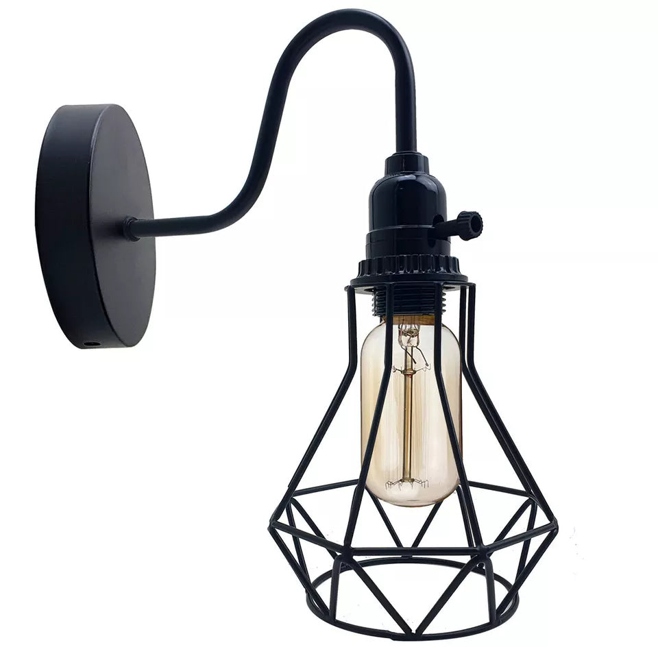 wall-mounted industrial-style sconce lamp