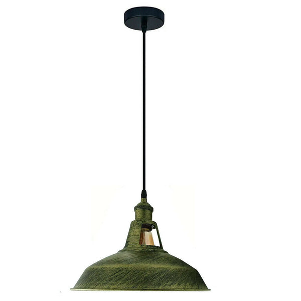 Vintage hangende plafondlamp ~5668 – Geborsteld messing / 30CM