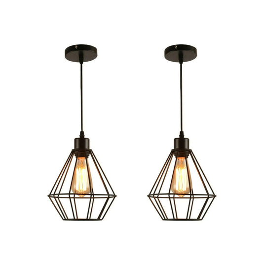 Industriële metalen E27-lamphouder met draadkooi voor plafondhanglamp~5654