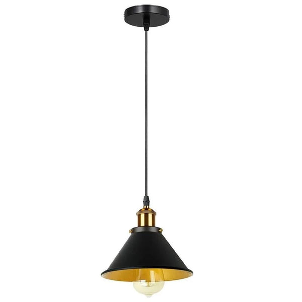 Industriële vintage hanglamp, E27 metalen kap voor thuis en café ~ 5662 – Kegel 18cm