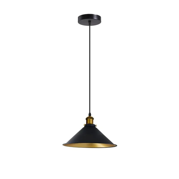 Industriële vintage hanglamp, E27 metalen kap voor thuis en café ~ 5662 – Kegel 22cm