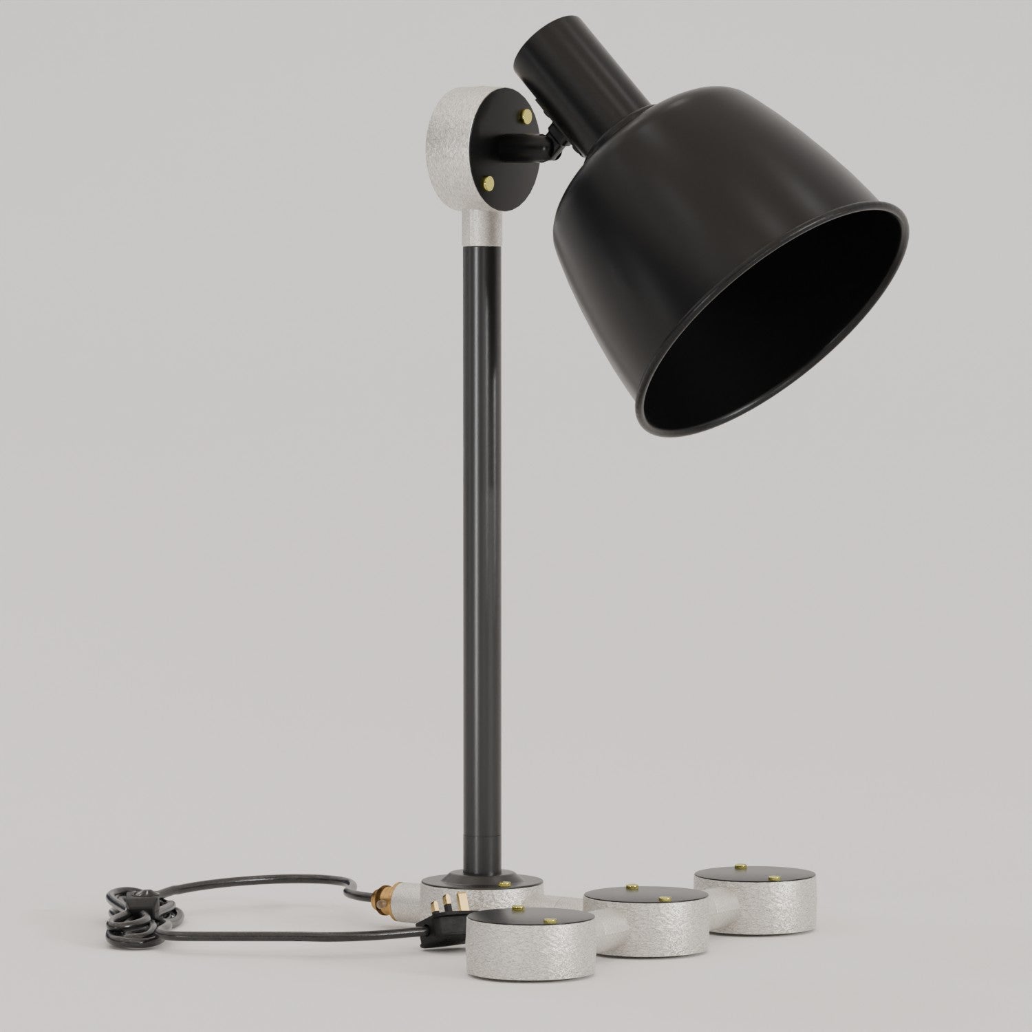 black conduit pipe desk lamp kit with a dimmer switch.