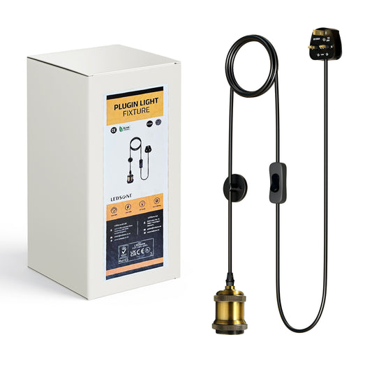 Plug-in kabel plafondlamp met haak~5681