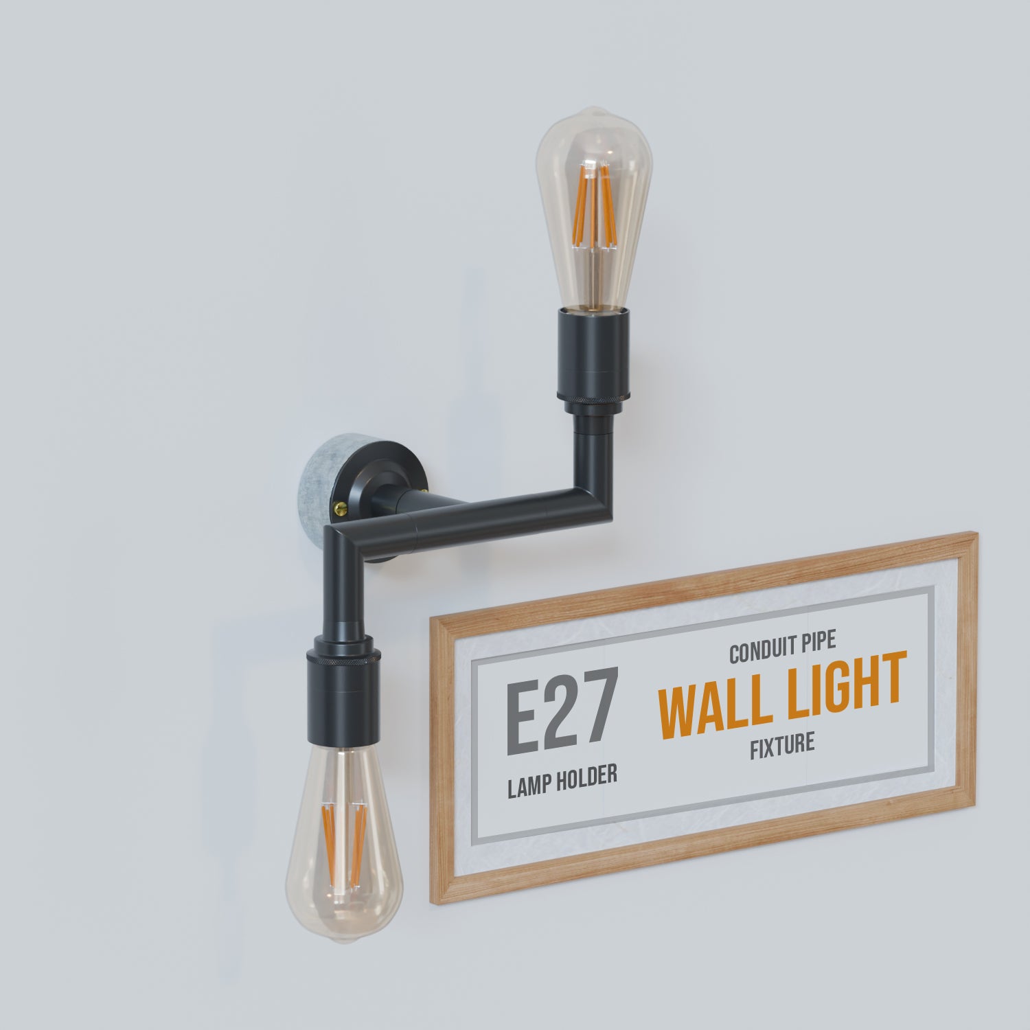 Conduit Pipe 2way Light Wall Lamp kit