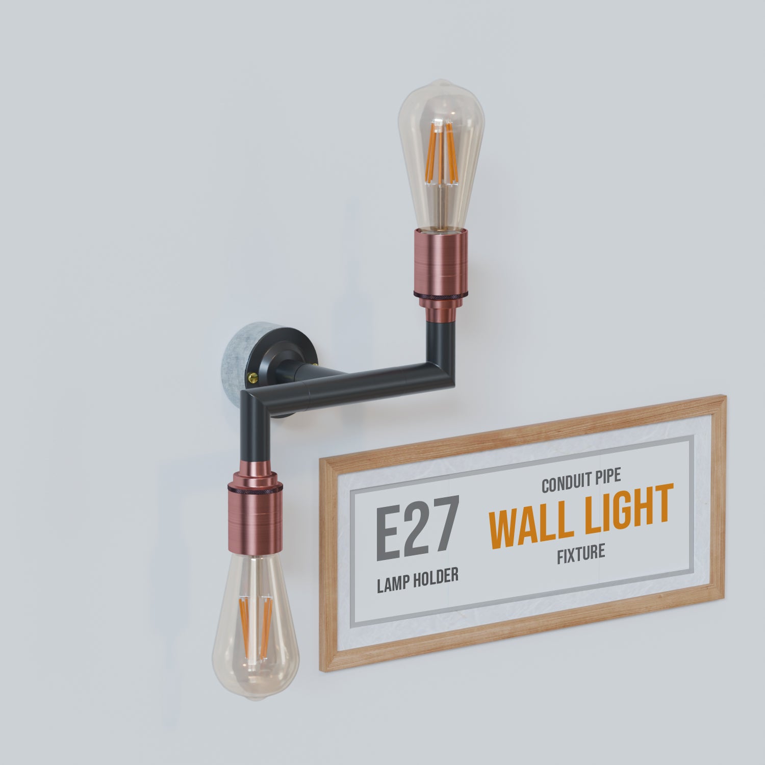 Conduit Pipe 2way Light Wall Lamp kit
