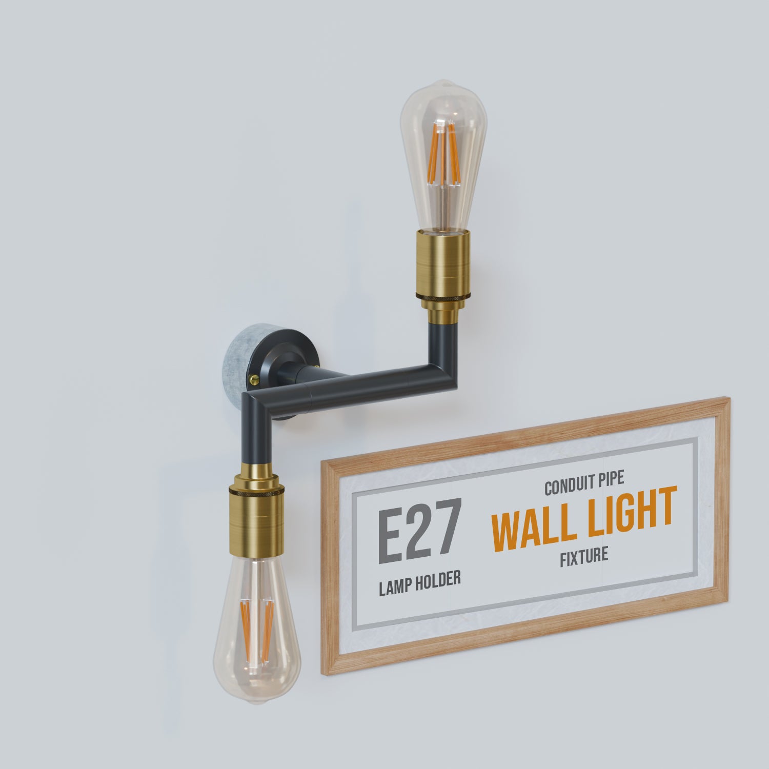 Conduit Pipe 2way Light Wall Lamp kit