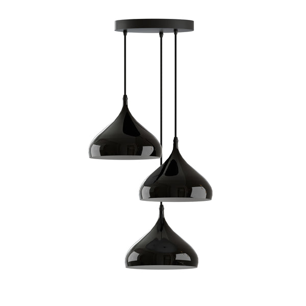 Moderne zwarte E27 vintage hanglamp, industriële plafondlamp~5719 – 3 Hoofd / Nee