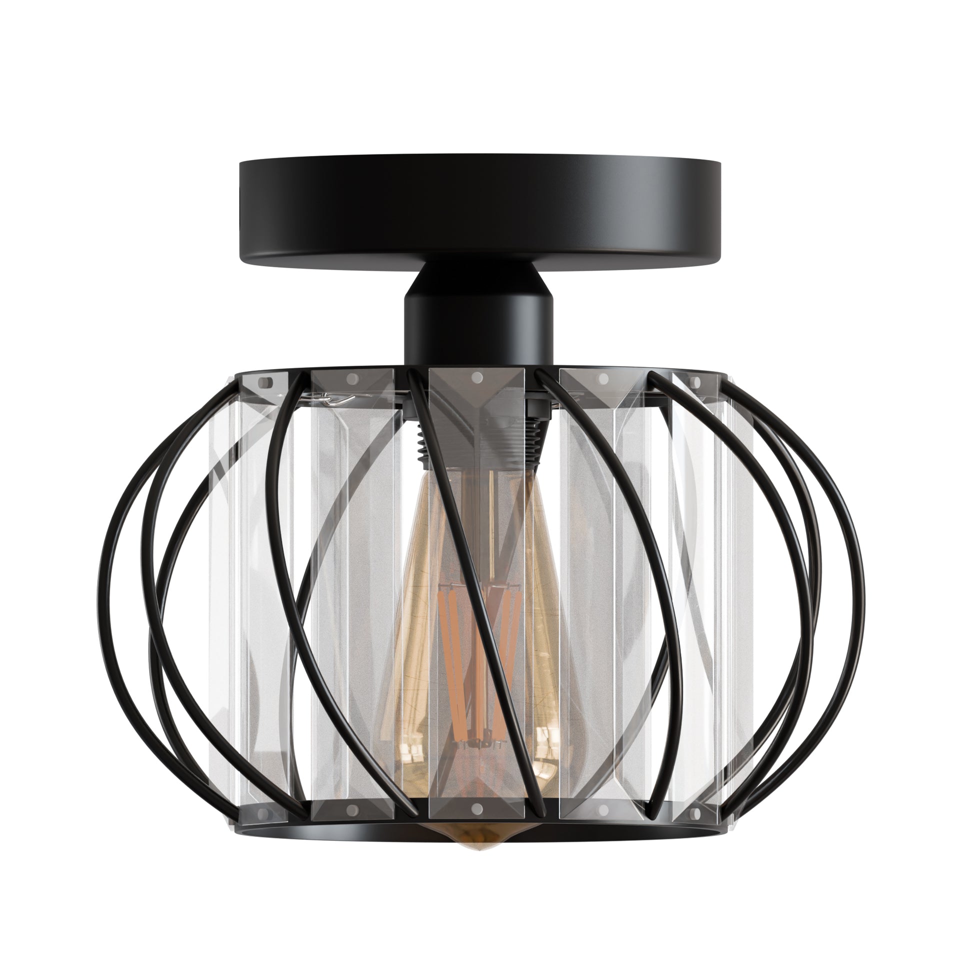 modern metal and glass ceiling light