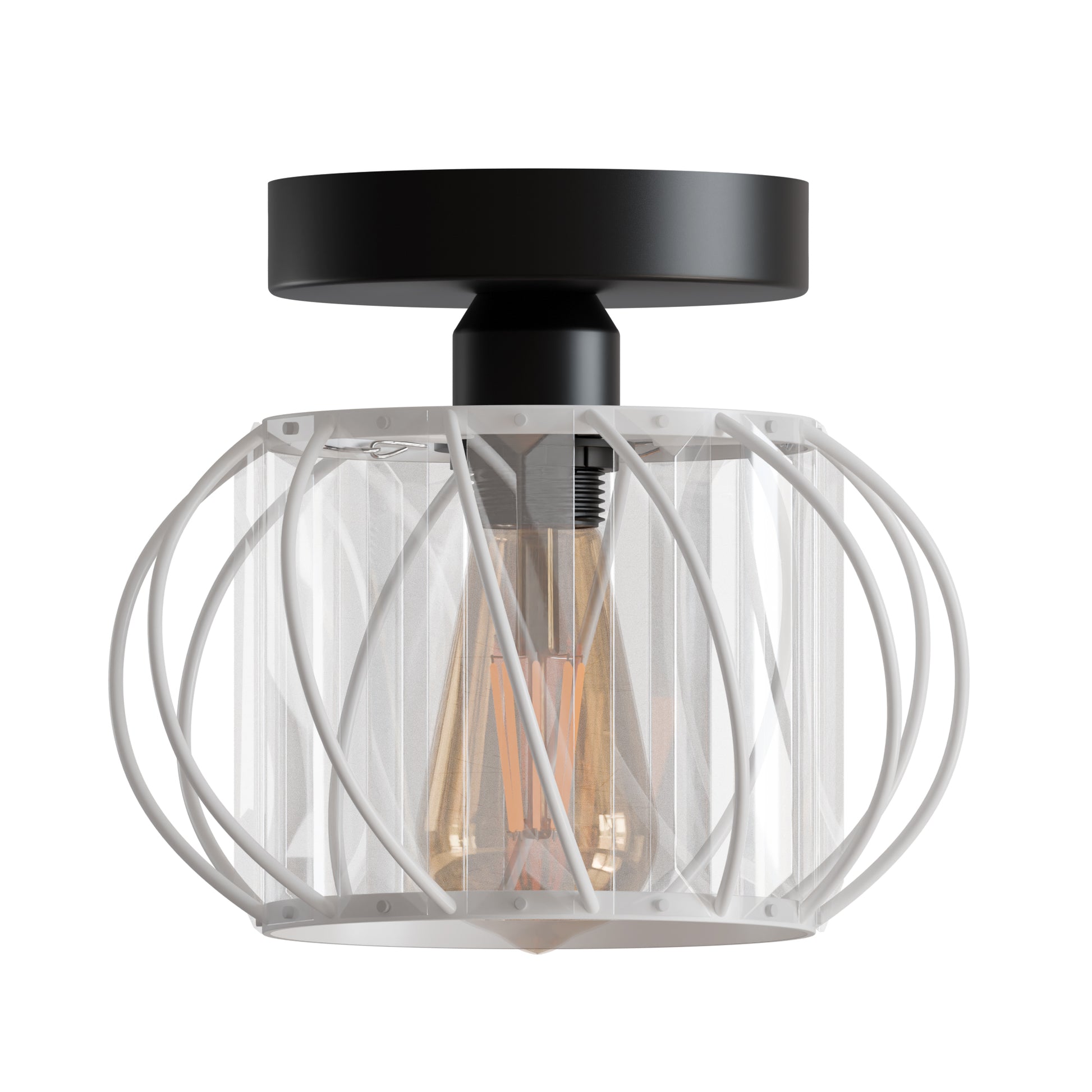 modern metal and glass ceiling light