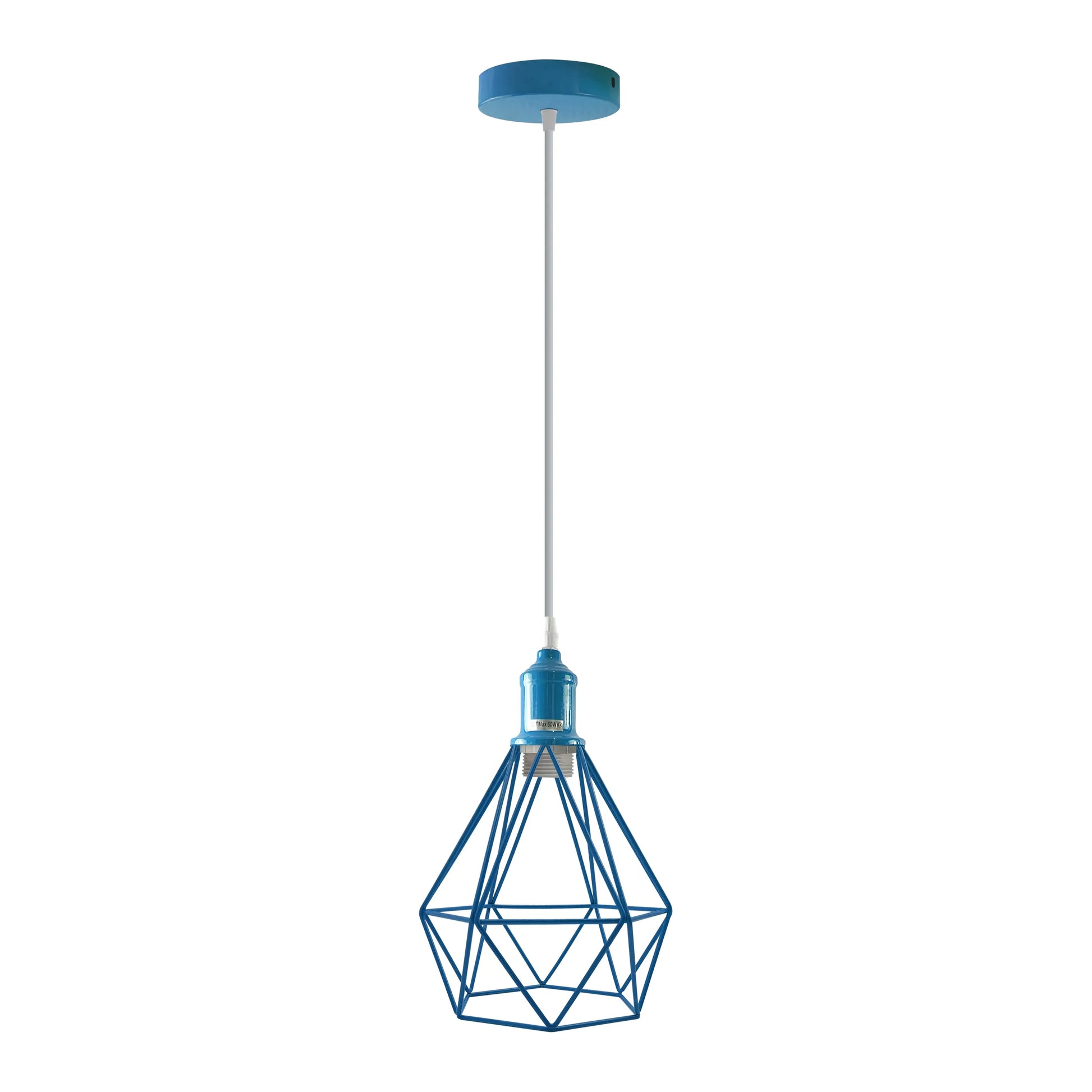 E27 Industrial Vintage Ceiling Hanging Blue Pendent Light Cage