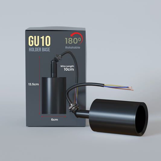  black cylindrical GU10 vintage industrial light bulb lamp holder