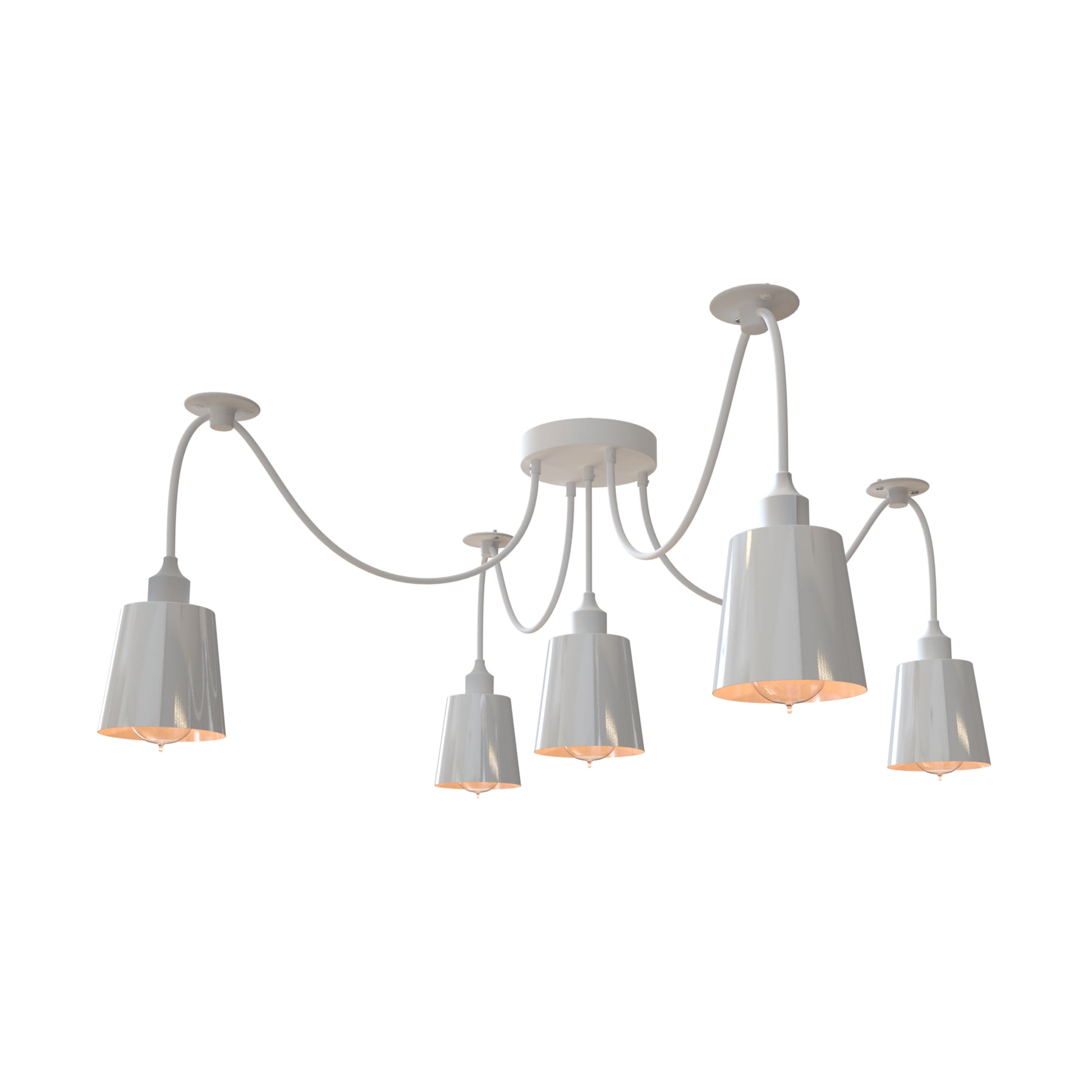 white 5-way spider pendant light 