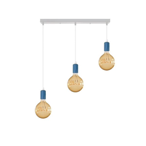 3-lamps plafondlampfitting E27 ~5789 – Blauw / Ja