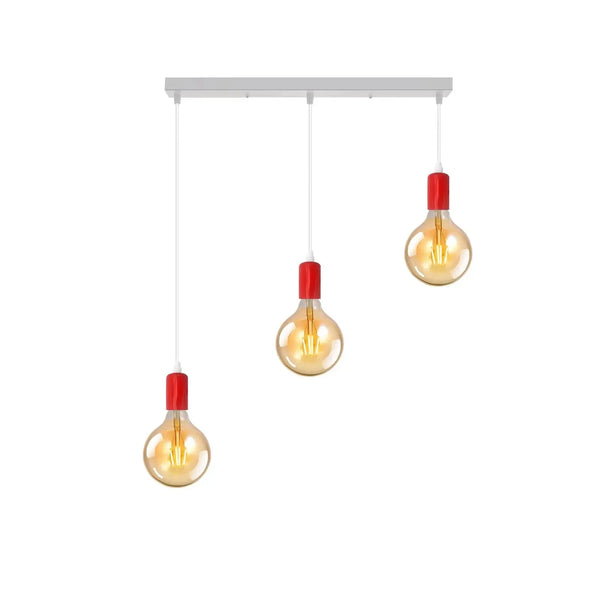 3-lamps plafondlampfitting E27 ~5789 – Rood / Ja