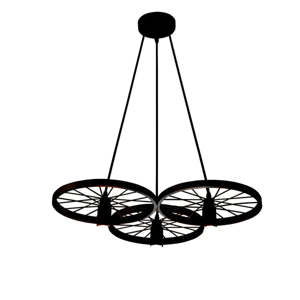 Industriële 3-weg wiel plafond hanglamp ~5844 – Zonder lamp
