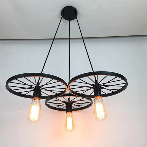 Industriële 3-weg wiel plafond hanglamp ~5844 – Met lamp