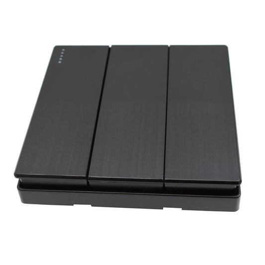 1/2/3-voudige wandschakelaar Schroefloos Zwarte afwerking UK~5845