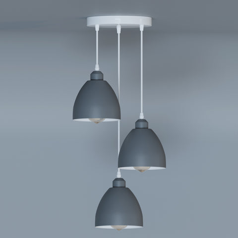Industriële hanglamp met 3 koppen en verstelbare kabels – E27-compatibel ~5903