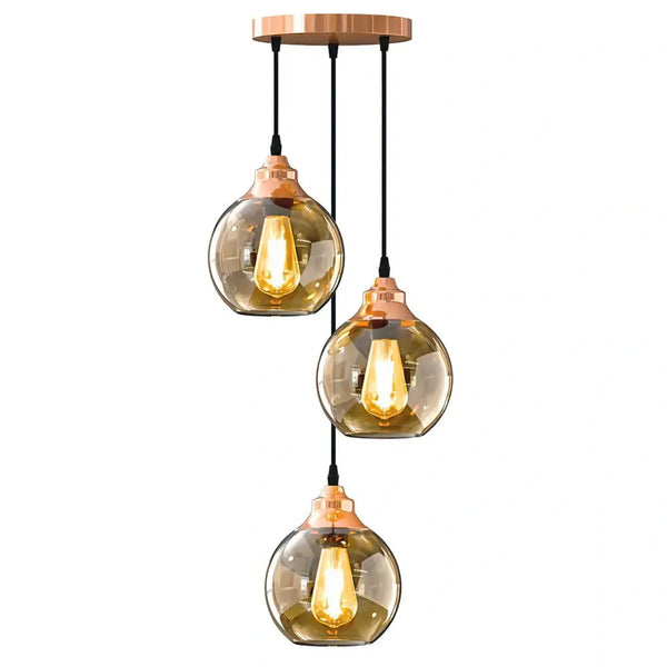 Vintage hanglamp met gerookte glazen kap~5954 – Type 1 / Nee