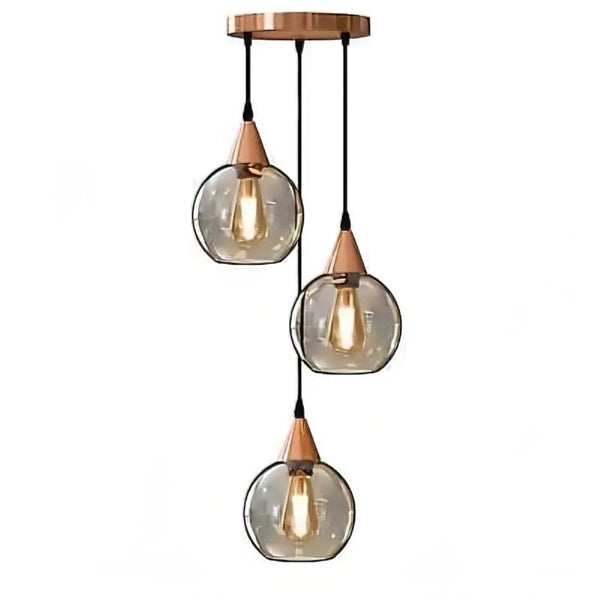 Vintage hanglamp met gerookte glazen kap~5954 – Type 2 / Nee