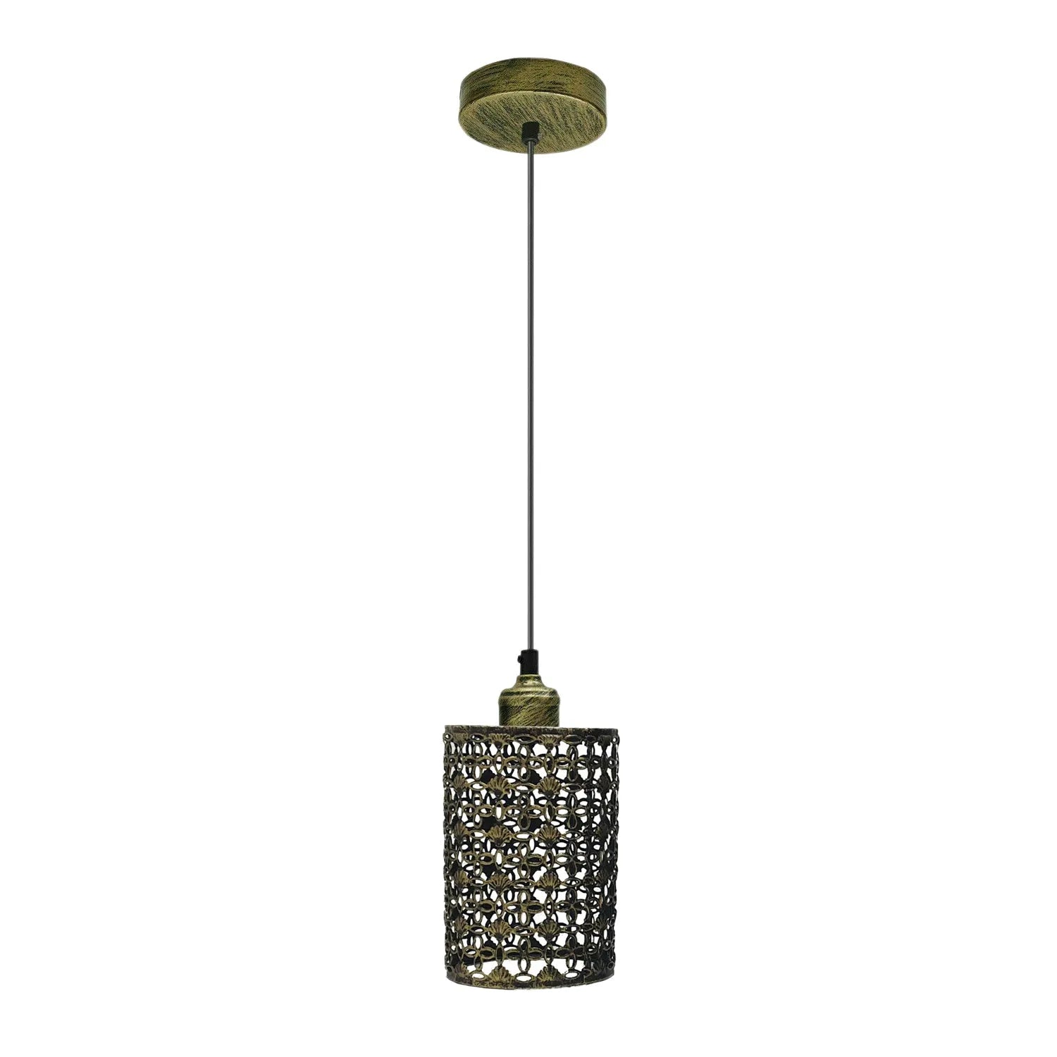 brushed brass modern cage pendant light