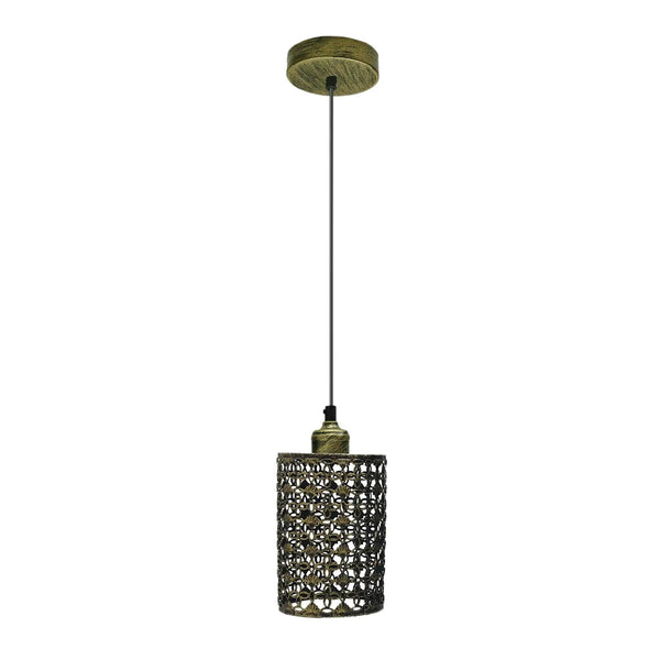 Moderne kooivormige hanglamp van geborsteld messing met hol ontwerp ~5965 – Nee