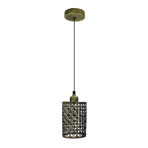 Moderne kooivormige hanglamp van geborsteld messing met hol ontwerp ~5965