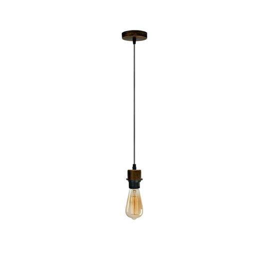 Hanglamp van geborsteld koper, E27-lamphouder, plafondlamp, PVC-kabel ~ 4224