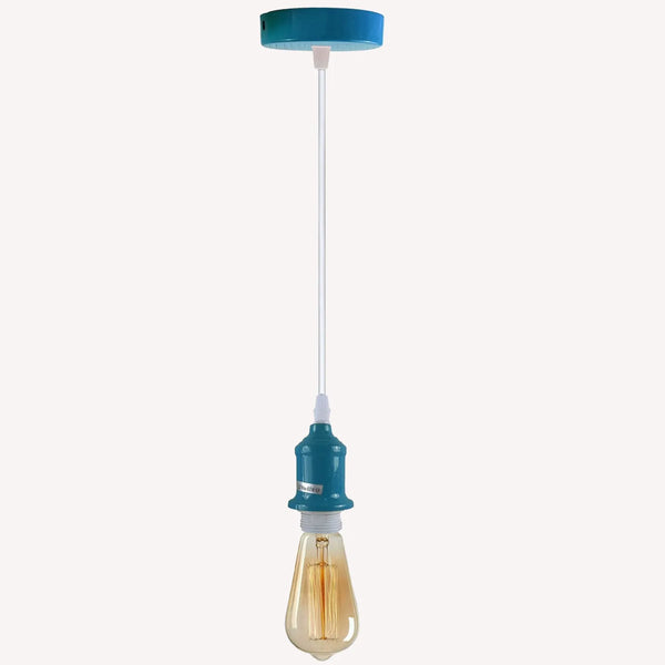 Cyaanblauwe hanglampfitting E27 hanglamp ~5967 – 2-pack / Ja